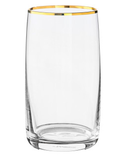 Набор стаканов для воды Crystal Bohemia PAVO, Декор Отводка золото, 250 мл (набор 6 шт.)
