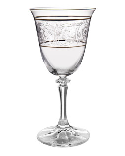Набор бокалов для белого вина Crystal Bohemia BRANTA, Декор Панто, 2 отводки платина, 250 мл (набор 6 шт.)