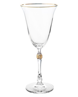 Набор бокалов для красного вина Crystal Bohemia PARUS, Декор Отводка золото, золотой шар, 250 мл (набор 6 шт.)