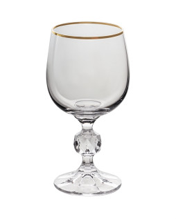 Набор бокалов для белого вина Crystal Bohemia STERNA, Декор отводка золото, 190 мл (набор 6 шт.)