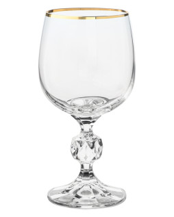Набор бокалов для белого вина Crystal Bohemia STERNA, Декор отводка золото, 190 мл (набор 6 шт.)