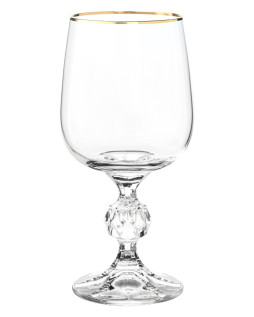 Набор бокалов для красного вина Crystal Bohemia STERNA, Декор отводка золото, 230 мл (набор 6 шт.)