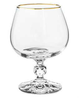 Набор бокалов для коньяка Crystal Bohemia STERNA, Декор отводка золото, 250 мл (набор 6 шт.)